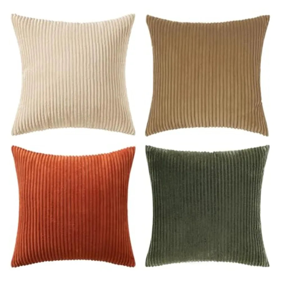 Modern Boho Farmhouse Soft Corduroy Throw Pillow Covers
