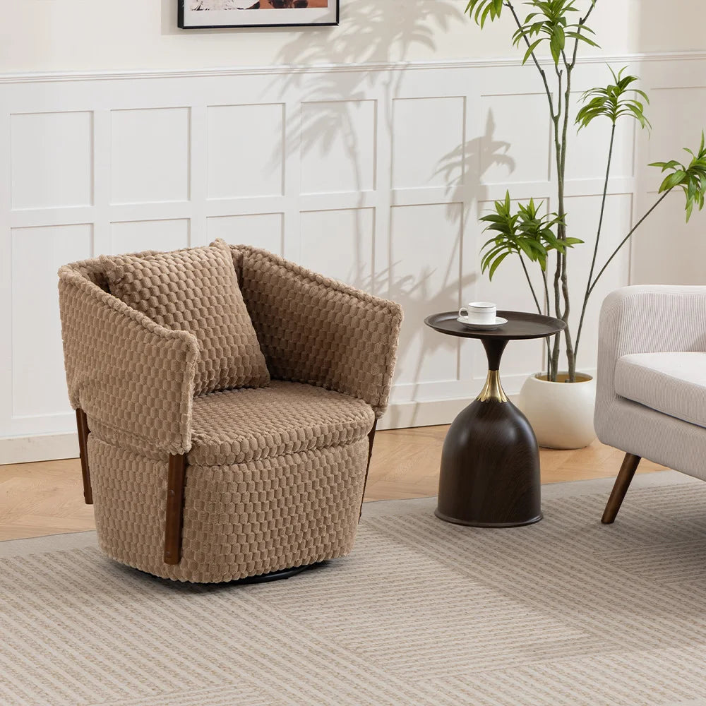 Modern Rotating Storage Sofa With Wooden Frame And Cushions