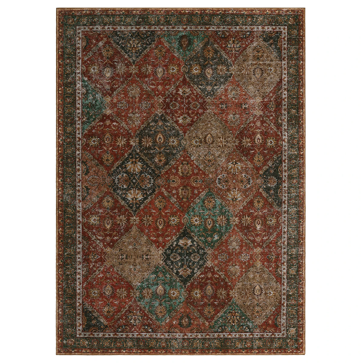 Machine Washable Moroccan Trellis Rug Non Slip Geometric Vintage Carpet
