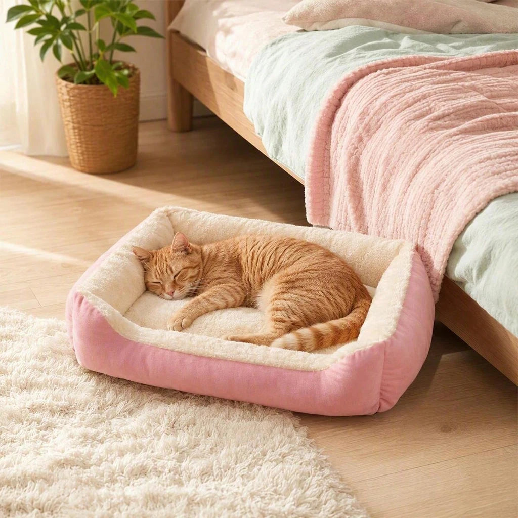 Orthopedic Plush Pet Bed With Corduroy Raised Edges
