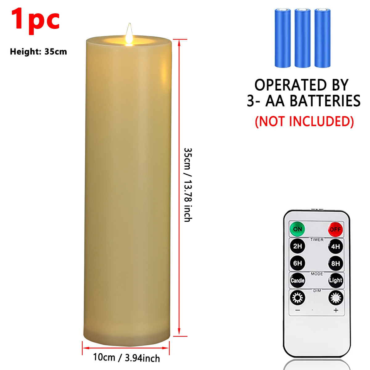 Remote Control LED Flickering Flameless Electronic Candle Decorative