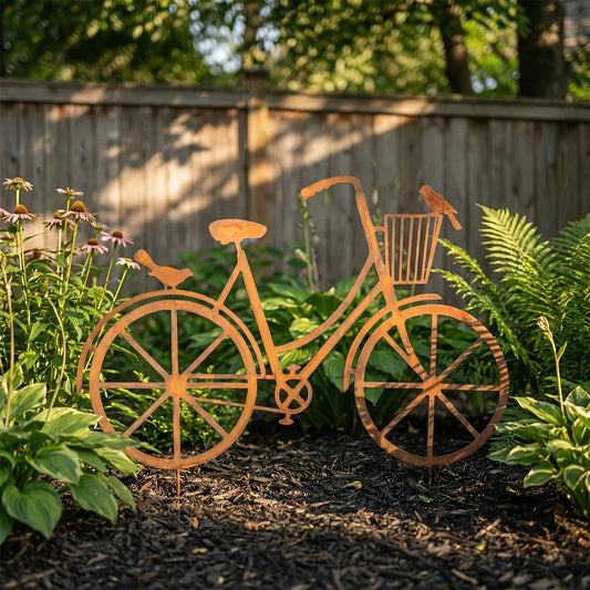 Decorative Vintage Metal Bicycle Garden Statue Ornament