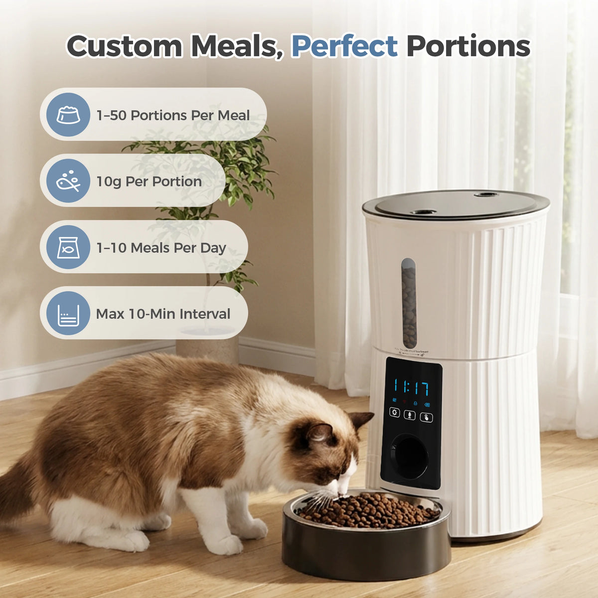 JHK Automatic WiFi Cat Feeder With Programmable App Control System
