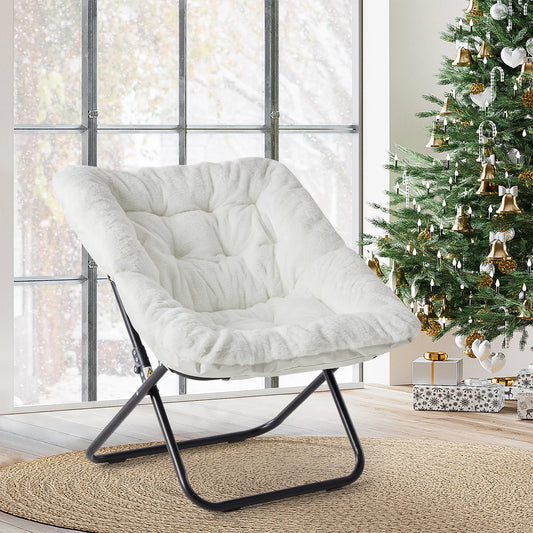 JHK Modern Saucer Chair with Metal Frame and Rotating Function