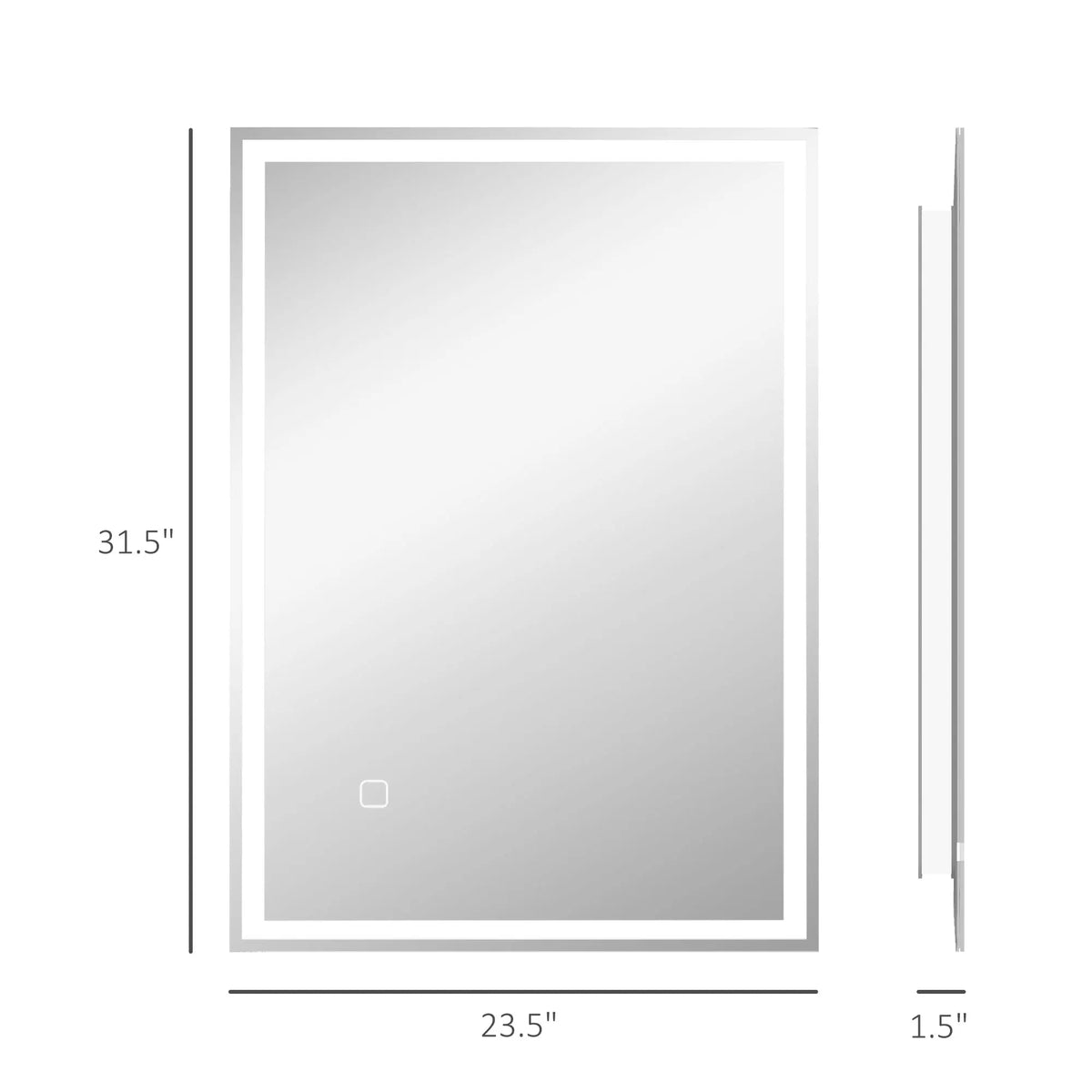 HOMCOM LED Illuminated Wall Mount Bathroom Touch Control Mirror