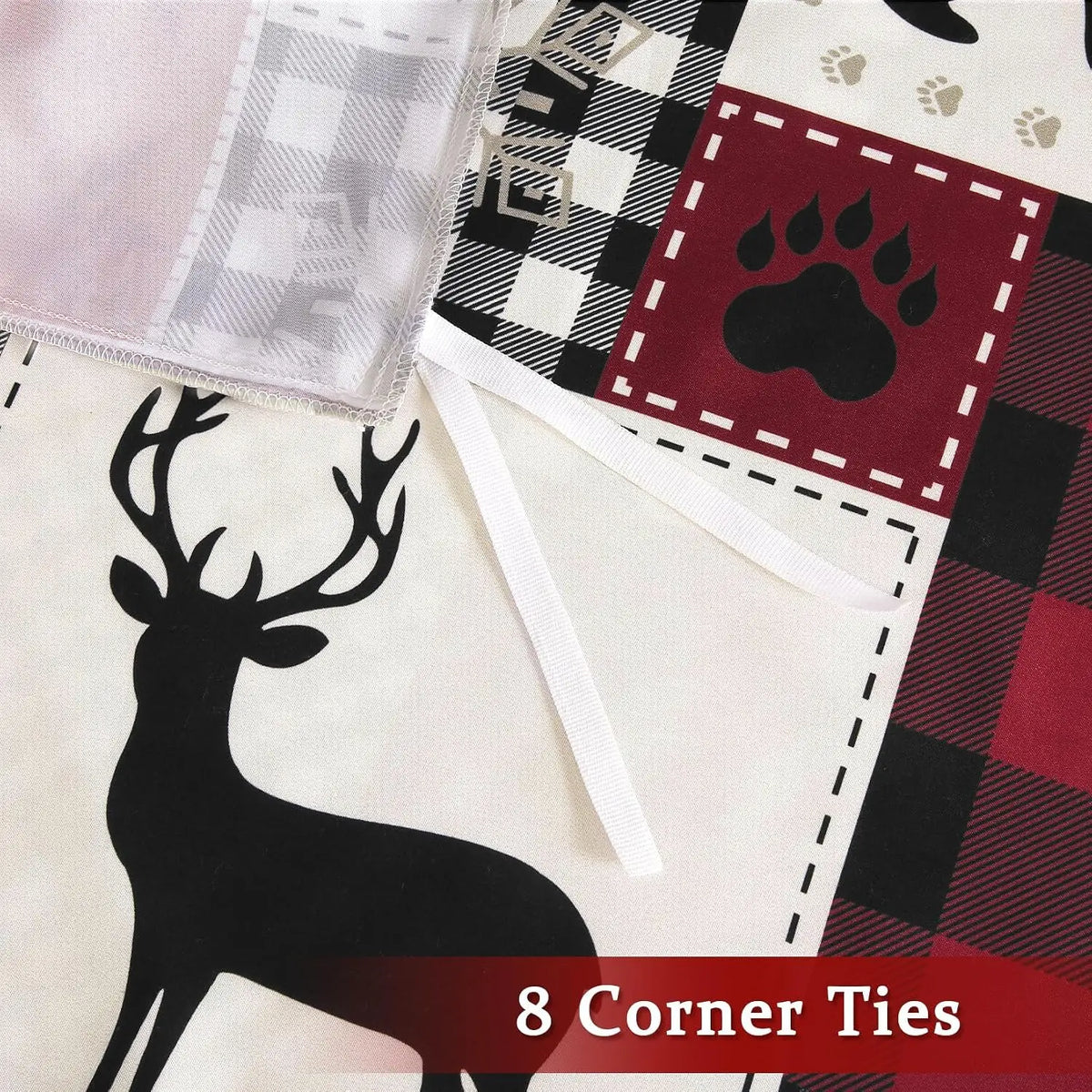 Three Piece Christmas Reversible Plaid Duvet Cover With Shams