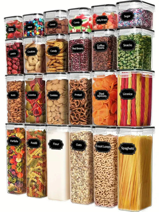 Airtight Food Storage Containers With Labels For Kitchen