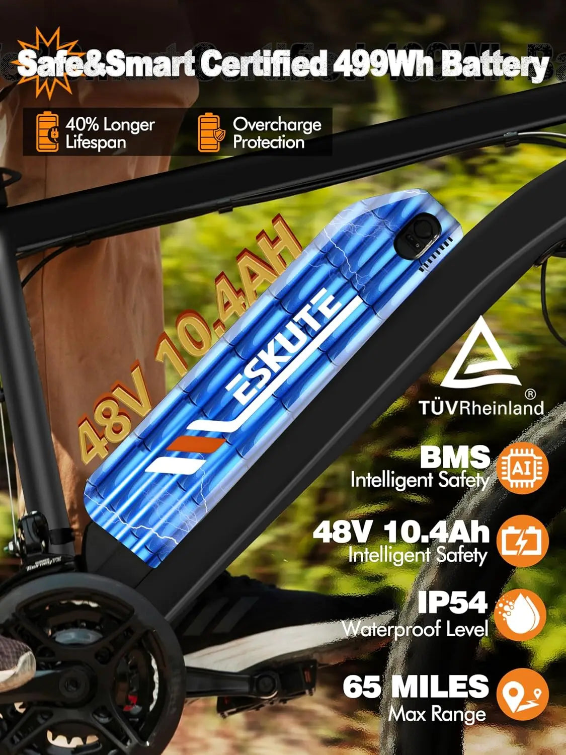 Professional Electric Mountain Bike Equipped With 1200 Watt Motor