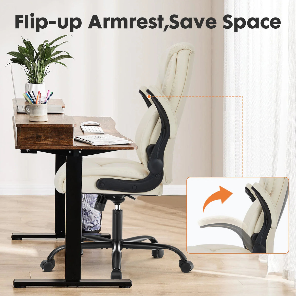 JHK Ergonomic Office Chair With Adjustable Height And Armrests
