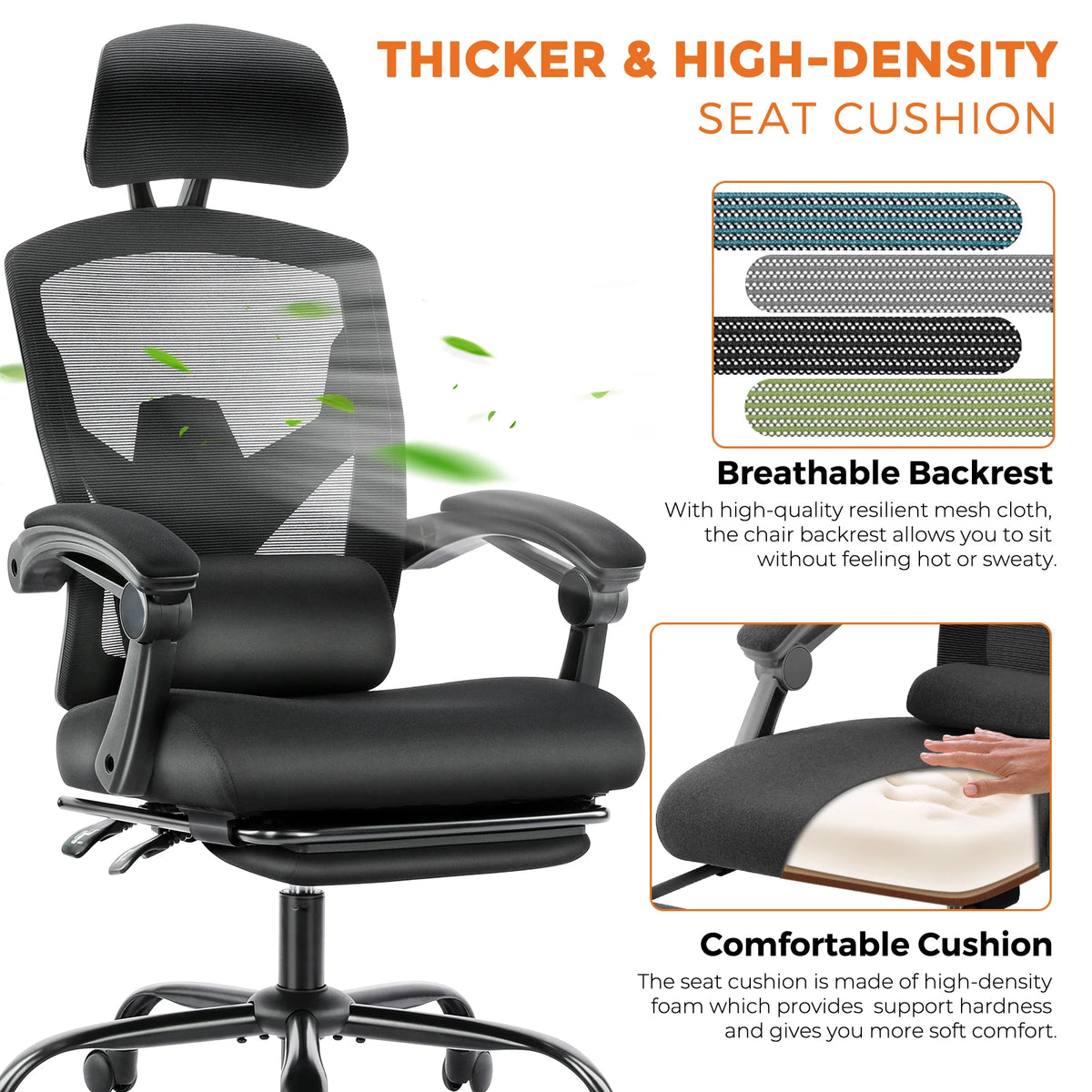 MCQ High Back Ergonomic Reclining Office Chair With Lumbar Support