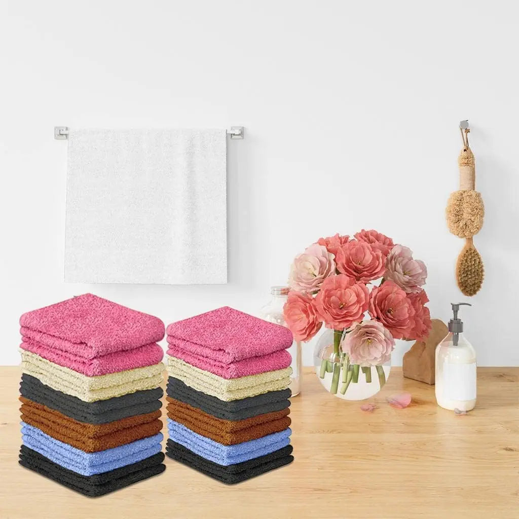 Soft Absorbent Cotton Washcloth Set For Face And Gym Use