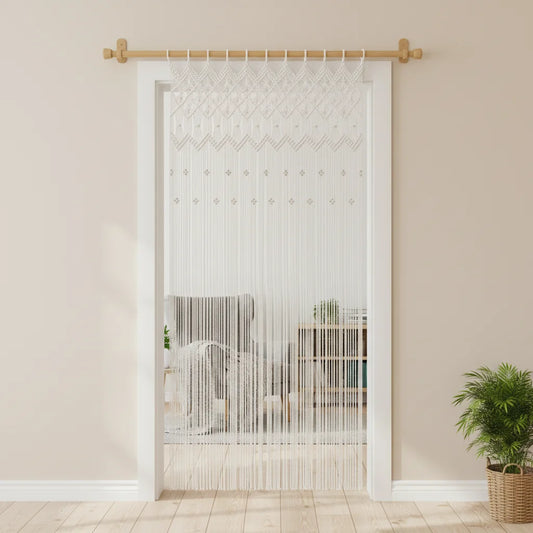 Macrame Door Curtain Bohemian Woven Cotton Decorative Backdrop