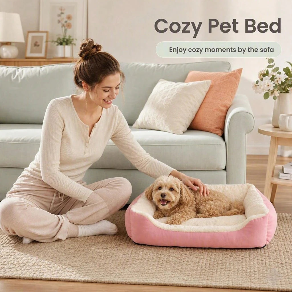 Orthopedic Plush Pet Bed With Corduroy Raised Edges