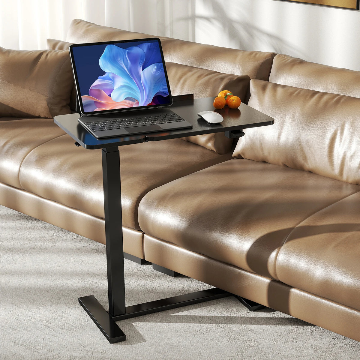 JHK Adjustable Height Overbed Flip Desk With Tilt Top