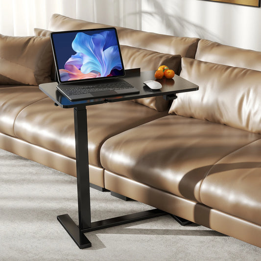 JHK Adjustable Height Overbed Flip Desk With Tilt Top
