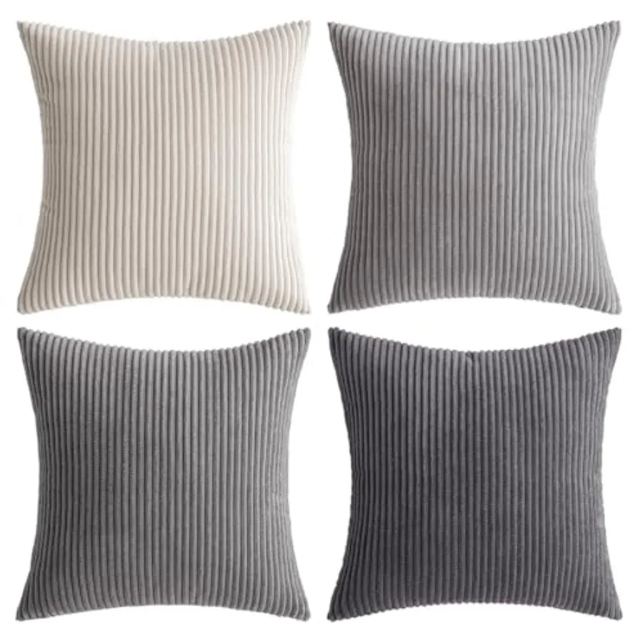 Modern Boho Farmhouse Soft Corduroy Throw Pillow Covers