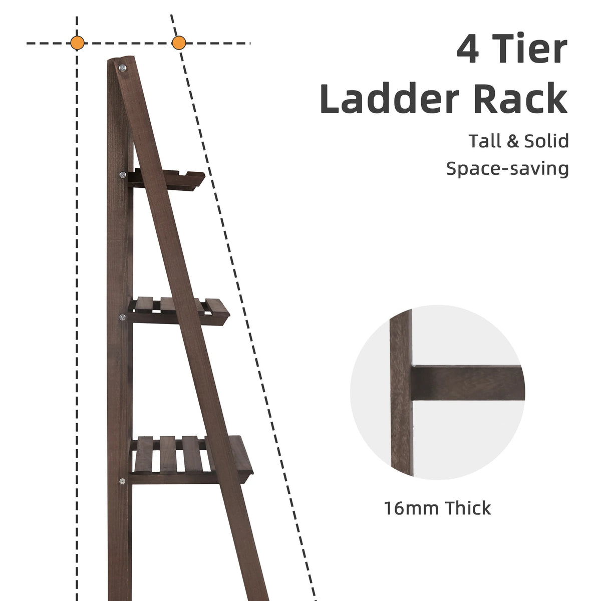 Eco Friendly Wood Folding Ladder Shelf Storage Rack Bookcase