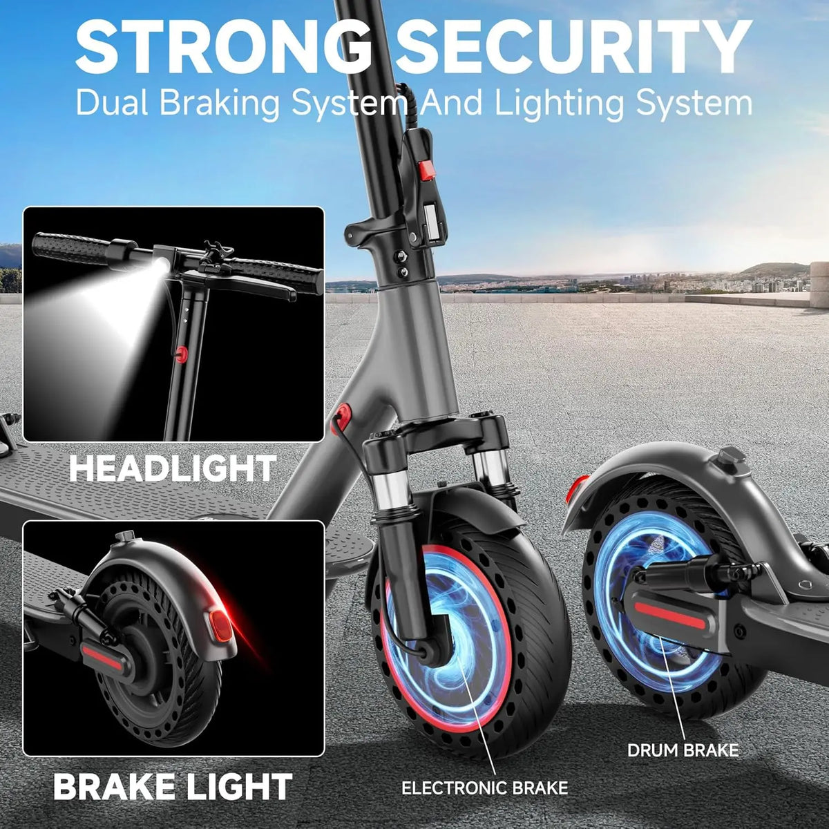 AOVOPRO 500W Foldable Electric Scooter for Adults with Rechargeable Battery