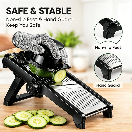 Upwork Adjustable Vegetable Mandoline Slicer With Safety Hand Guard