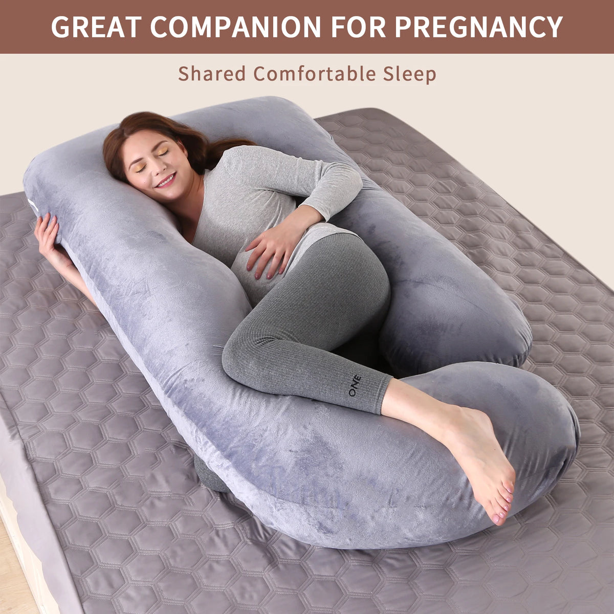 Premium G Shaped Full Body Maternity Pillow With Memory Foam