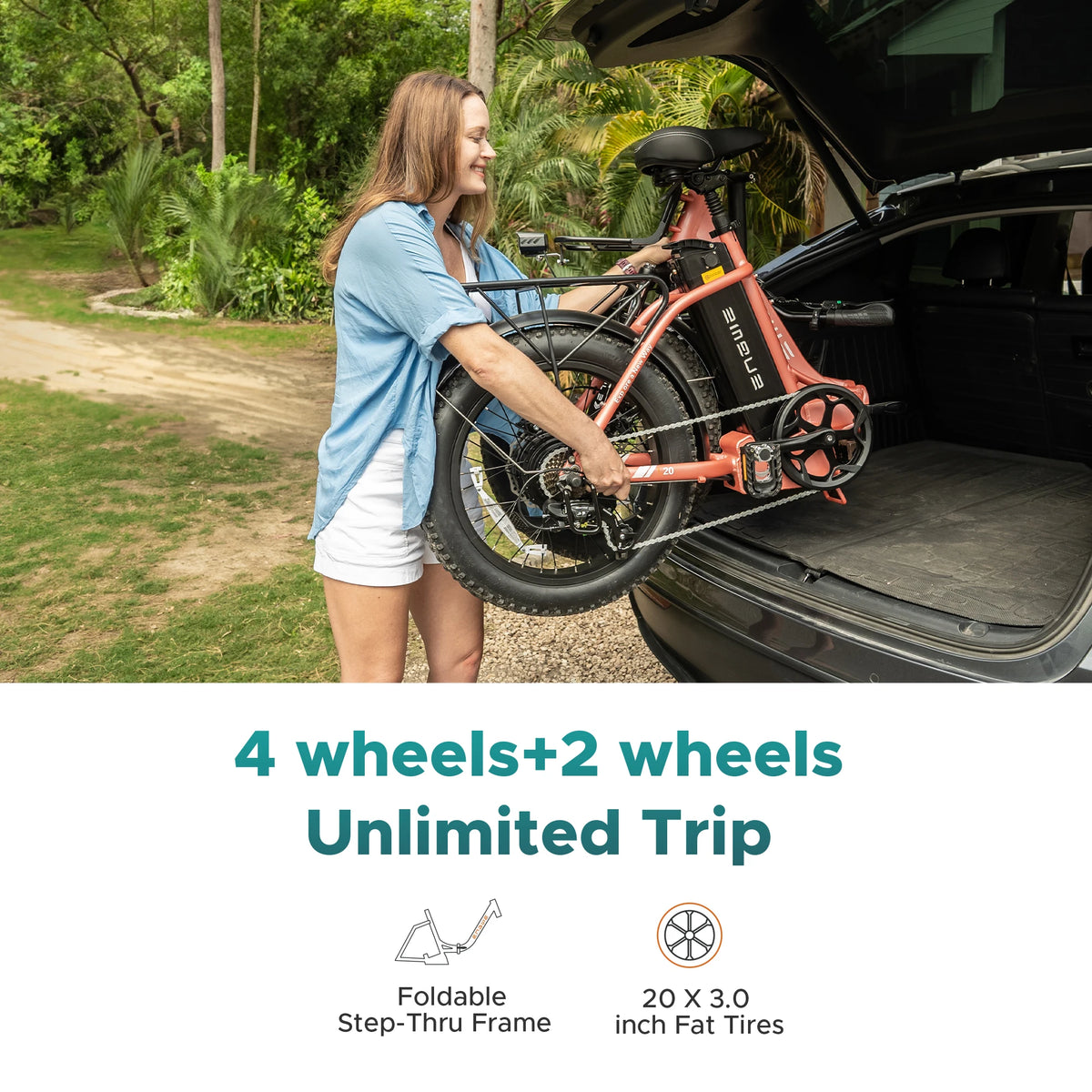 ENGWE L20 Fat Tire 750W Foldable Electric Bike Dual Suspension