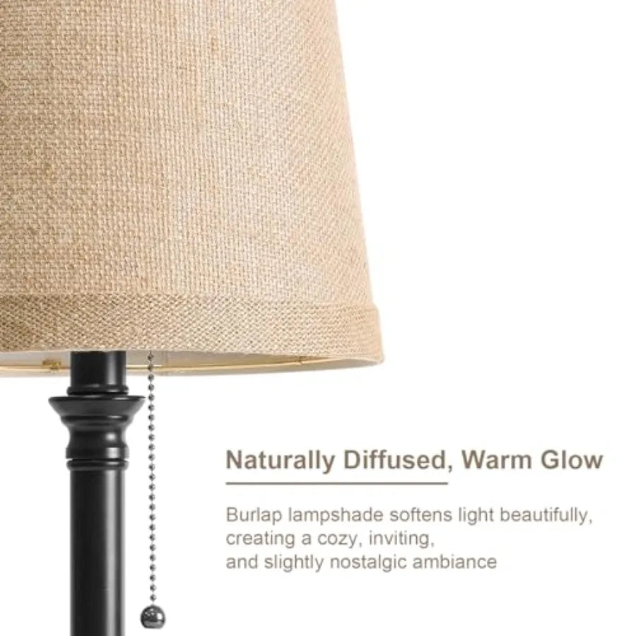 Farmhouse Table Lamps Set Of Two With Pull Chain Switches