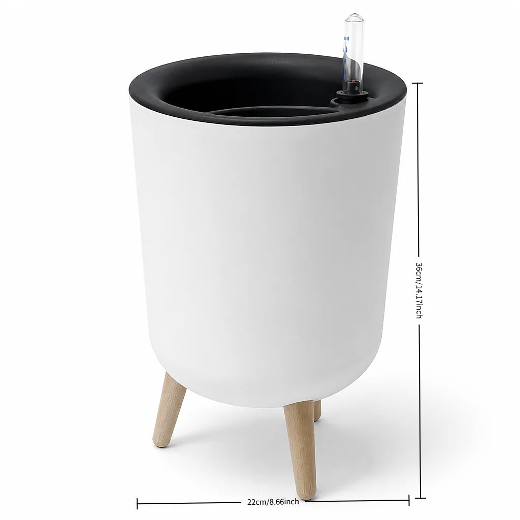 Modern Self Watering Elevated Planter With Clear Water Level Indicator