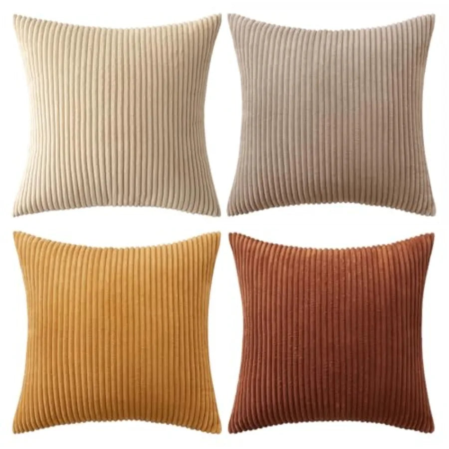 Modern Boho Farmhouse Soft Corduroy Throw Pillow Covers