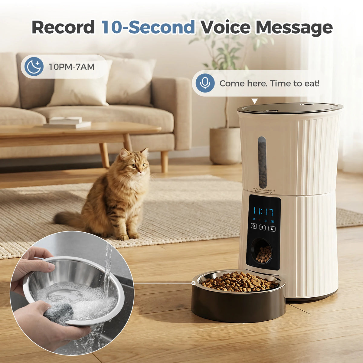 JHK Automatic WiFi Cat Feeder With Programmable App Control System