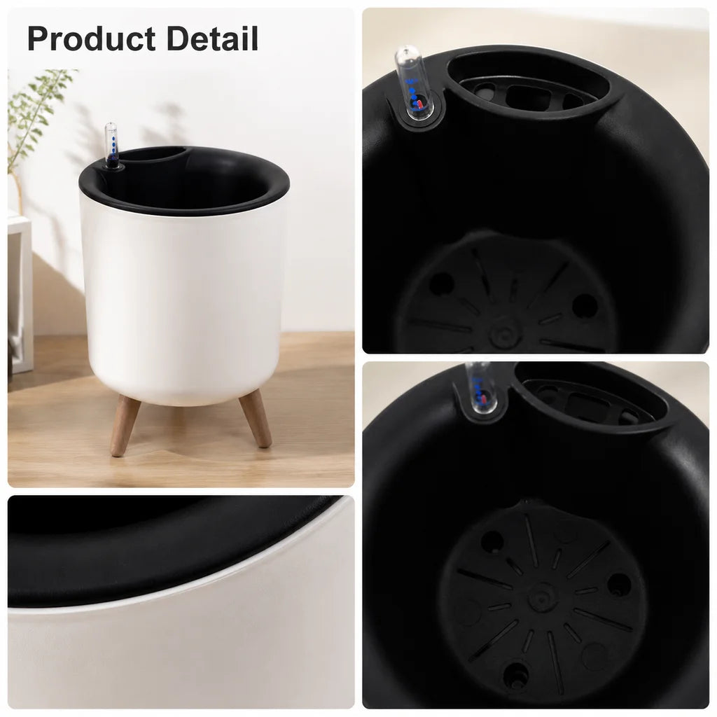 Modern Self Watering Elevated Planter With Clear Water Level Indicator