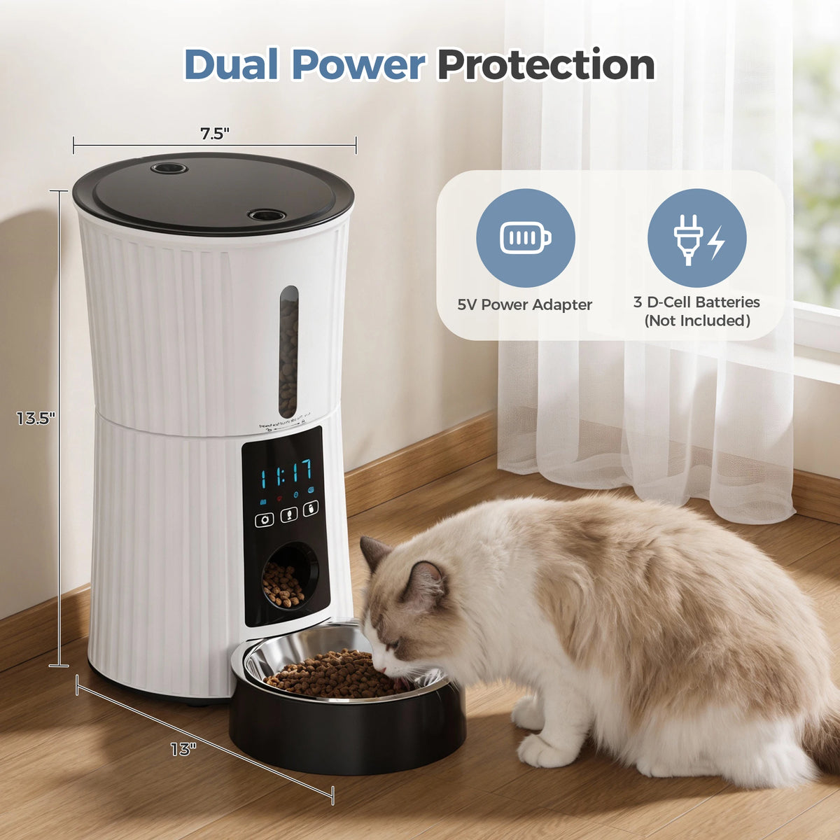 JHK Automatic WiFi Cat Feeder With Programmable App Control System