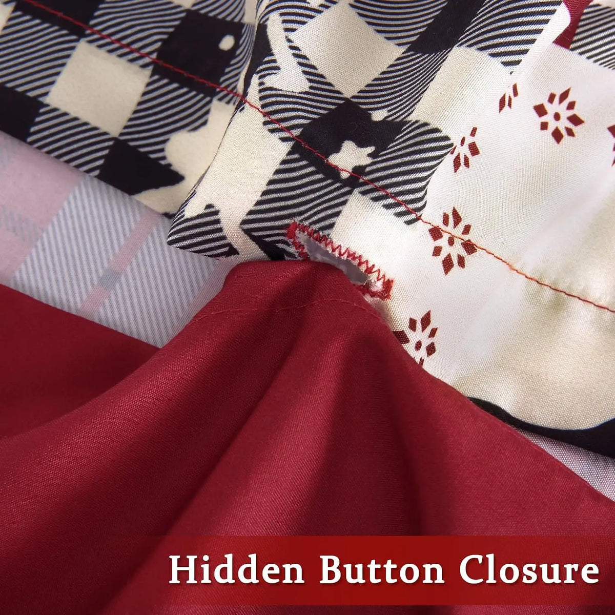 Three Piece Christmas Reversible Plaid Duvet Cover With Shams