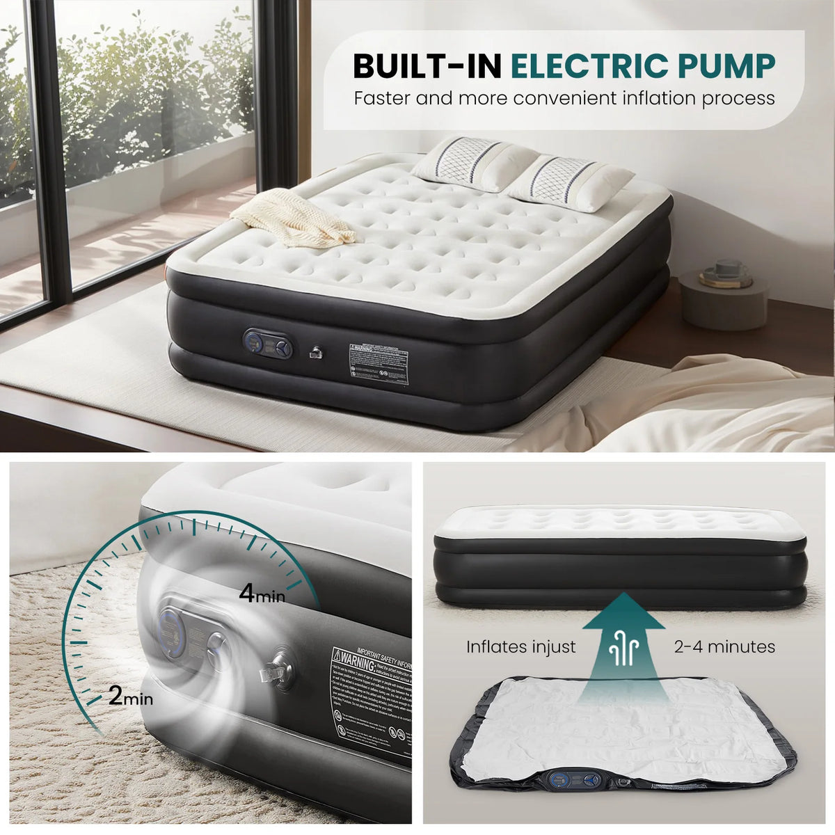 JHK High Profile Air Mattress With Comfort Flocking Top