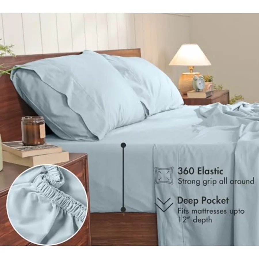 Premium Polyester Cotton Blend Bed Sheets For Breathable Daily Sleep
