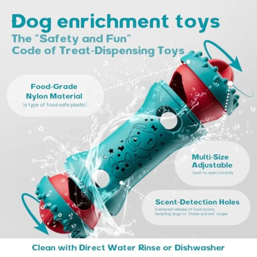 Adjustable Interactive Dog Treat Dispensing Enrichment Toy