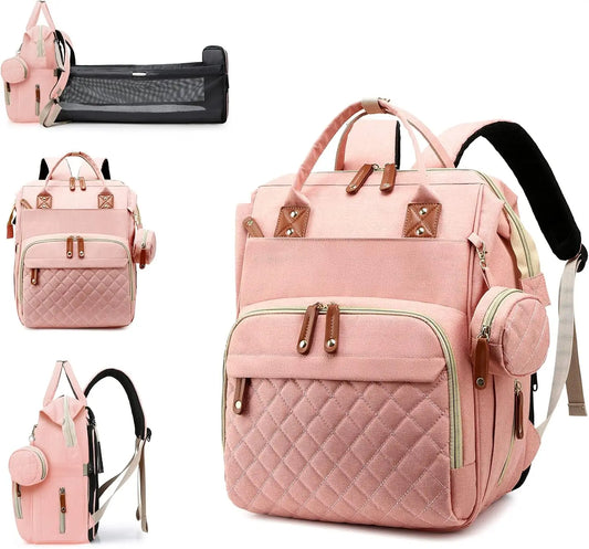 Waterproof Diaper Backpack With Foldable Changing Pad And Large Storage
