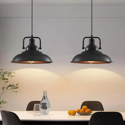 Farmhouse Industrial E26 Adjustable Pendant Light With Cord For Vintage Decor