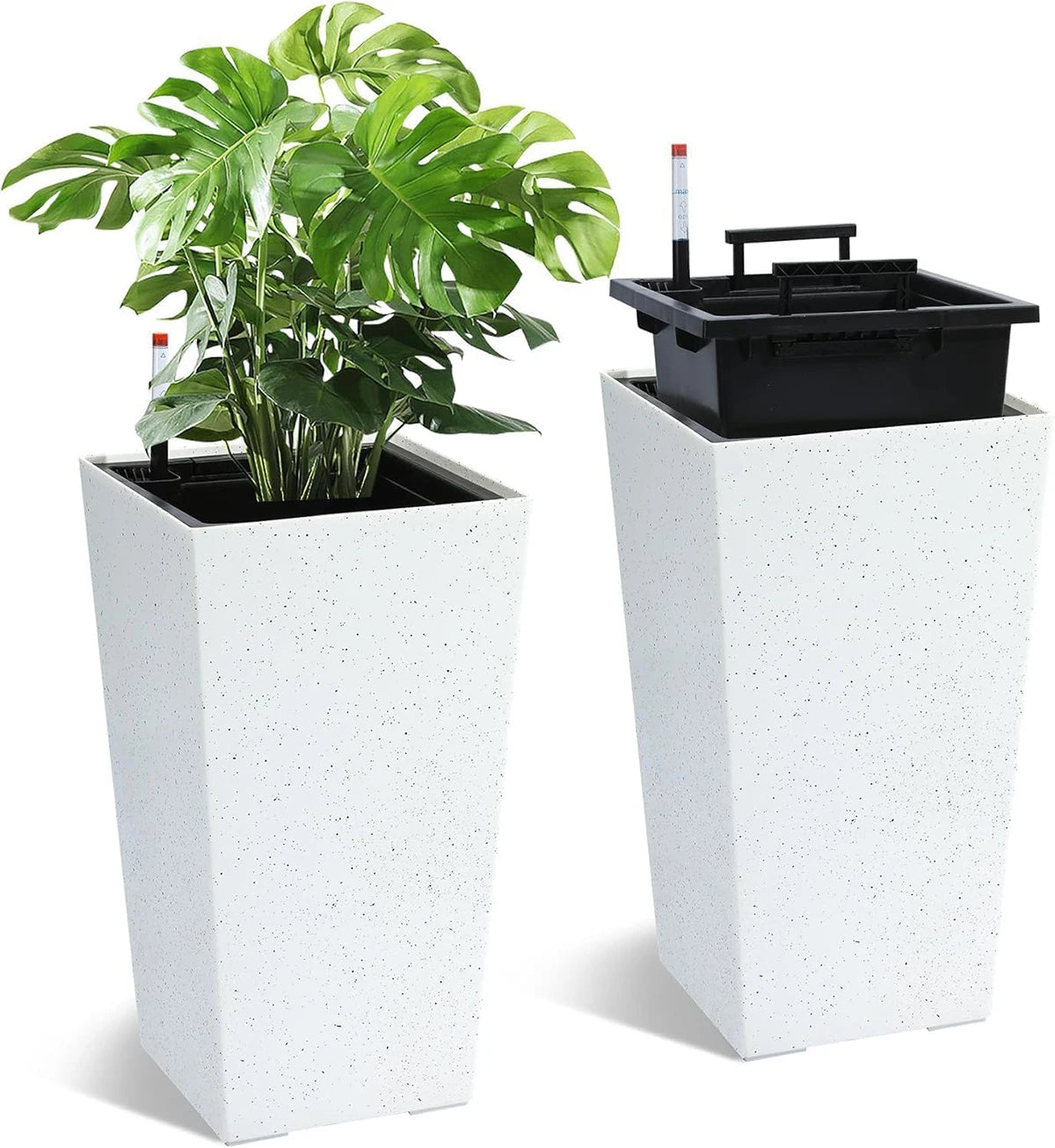 Twister.Ck Rectangular Planters With Drainage And Water Monitor