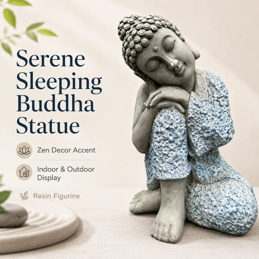 Sleeping Buddha Resin Garden Sculpture For Zen Decor Ornament