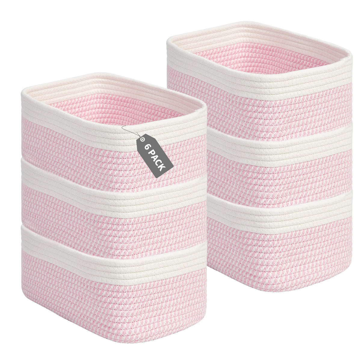 HiMISS Cotton Rope Woven Rectangular Organizer Storage Bins