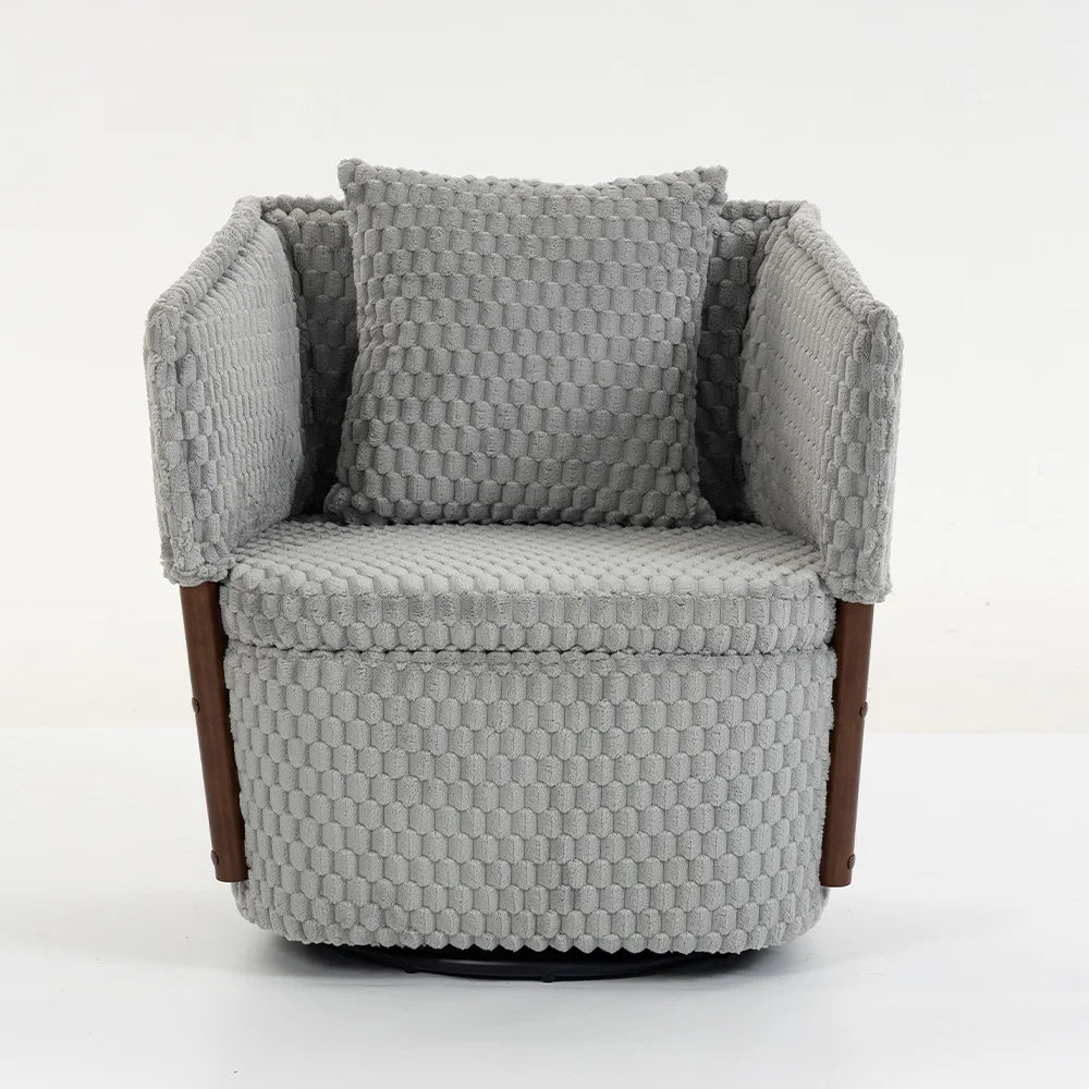 Modern Rotating Storage Sofa With Wooden Frame And Cushions