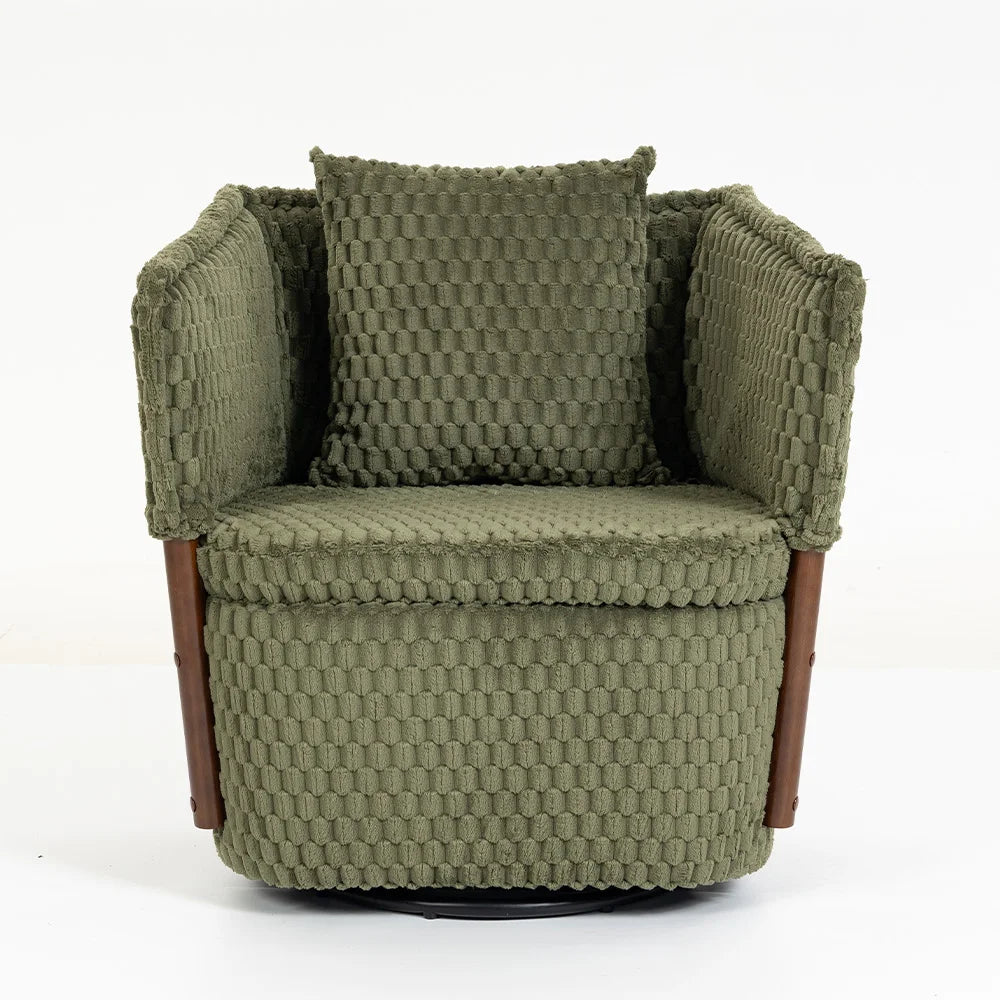 Modern Rotating Storage Sofa With Wooden Frame And Cushions