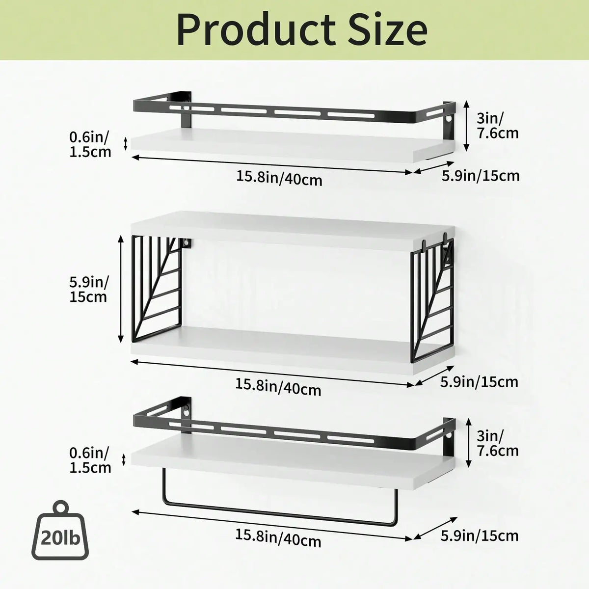 Wooden Wall Mounted Bathroom Floating Shelves With Towel Bar Bracket