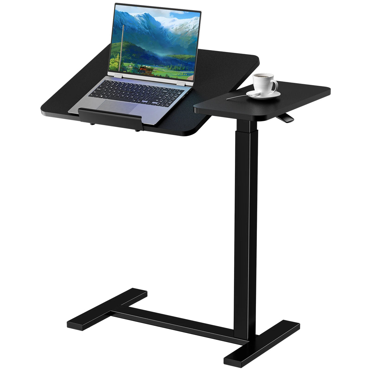 JHK Adjustable Height Overbed Flip Desk With Tilt Top