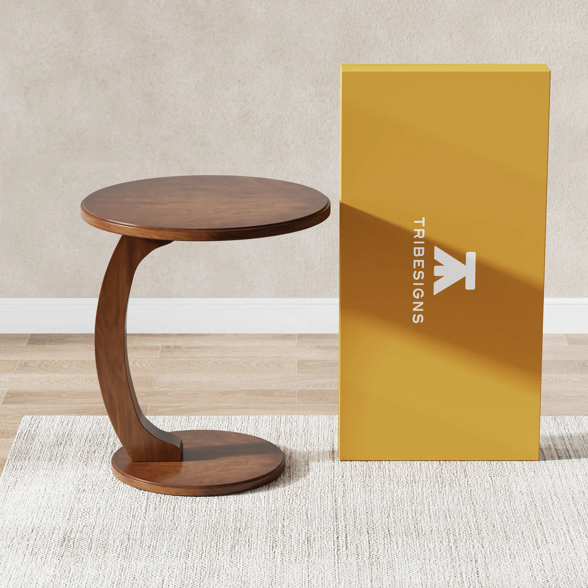 Tribesigns Round Wooden End Table For Living Room Decor