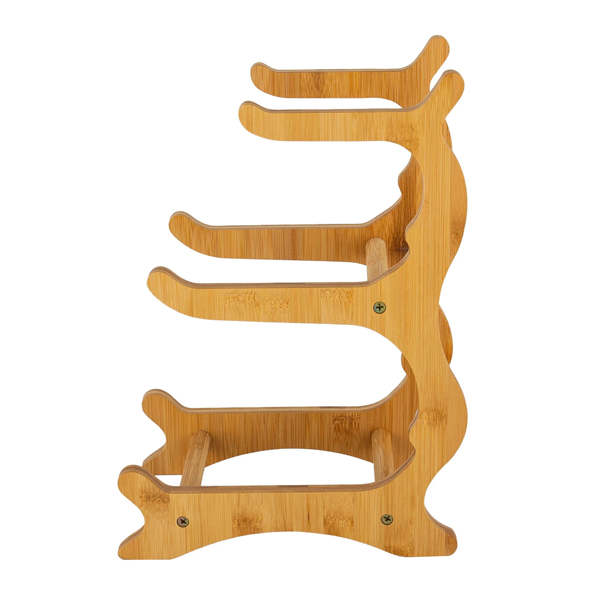 Three Tier Bamboo Kitchen Storage Rack With Ceramic Serving Bowls