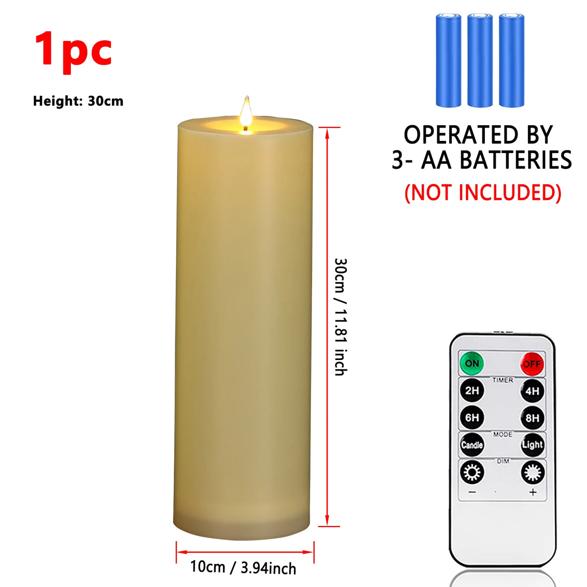 Remote Control LED Flickering Flameless Electronic Candle Decorative